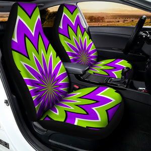 Green Flower Moving Optical Illusion Universal Fit Car Seat Covers