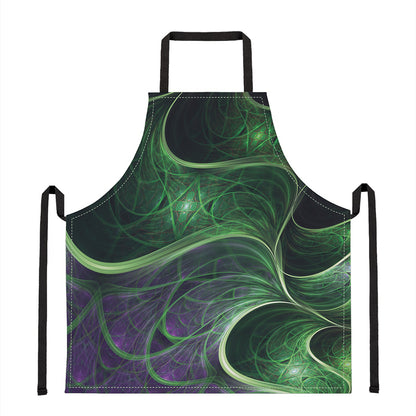 Green Fractal Print Apron