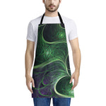 Green Fractal Print Apron