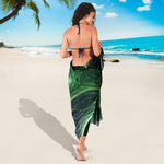 Green Fractal Print Beach Sarong Wrap