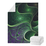 Green Fractal Print Blanket