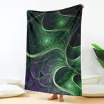 Green Fractal Print Blanket