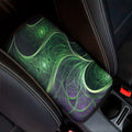 Green Fractal Print Car Center Console Cover