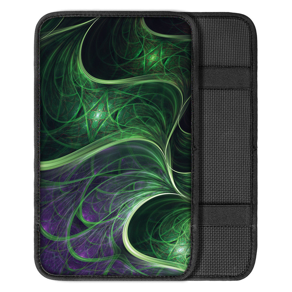 Green Fractal Print Car Center Console Cover
