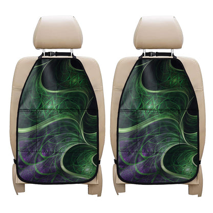 Green Fractal Print Car Seat Organizers