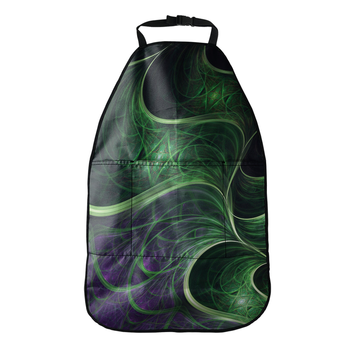 Green Fractal Print Car Seat Organizers