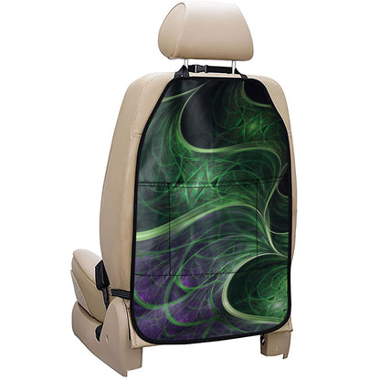 Green Fractal Print Car Seat Organizers