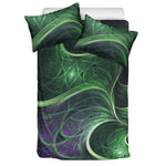 Green Fractal Print Duvet Cover Bedding Set