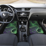 Green Fractal Print Front and Back Car Floor Mats