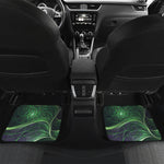 Green Fractal Print Front and Back Car Floor Mats