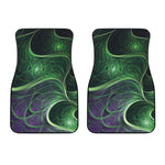 Green Fractal Print Front Car Floor Mats