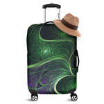Green Fractal Print Luggage Cover