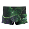 Green Fractal Print Men's Boxer Briefs