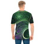 Green Fractal Print Men's T-Shirt