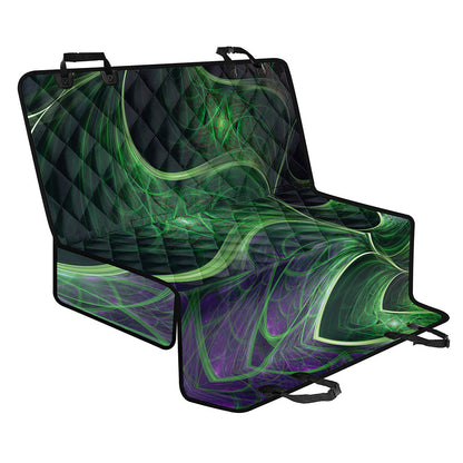 Green Fractal Print Pet Car Back Seat Cover