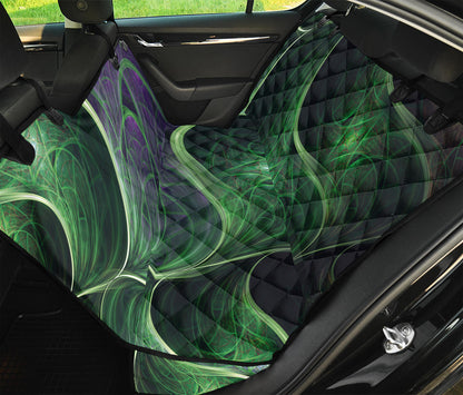 Green Fractal Print Pet Car Back Seat Cover
