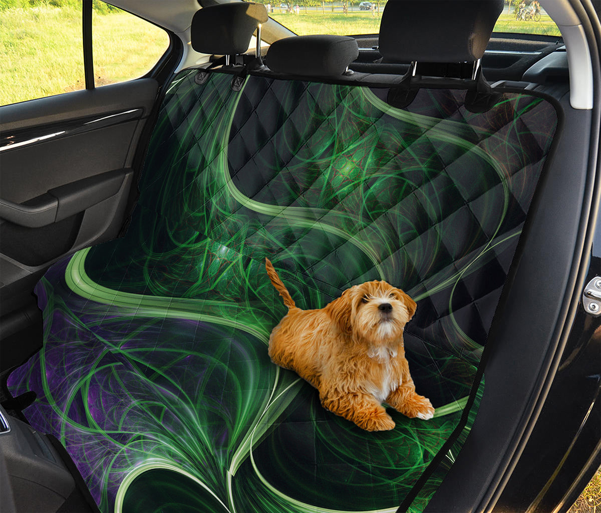 Green Fractal Print Pet Car Back Seat Cover