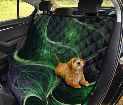 Green Fractal Print Pet Car Back Seat Cover