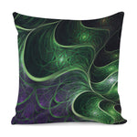 Green Fractal Print Pillow Cover