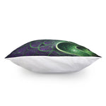 Green Fractal Print Pillow Cover