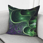 Green Fractal Print Pillow Cover