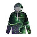 Green Fractal Print Pullover Hoodie