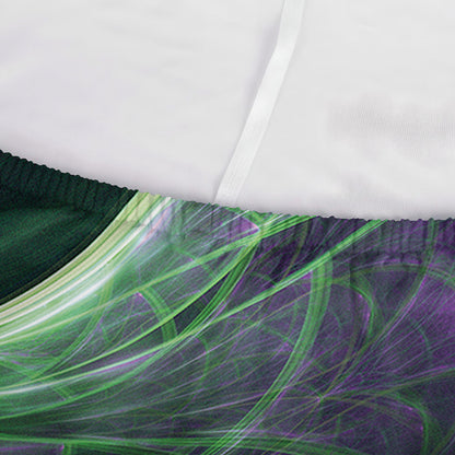 Green Fractal Print Sofa Cover