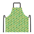 Green Geometric Cube Shape Pattern Print Apron
