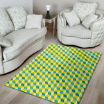 Green Geometric Cube Shape Pattern Print Area Rug