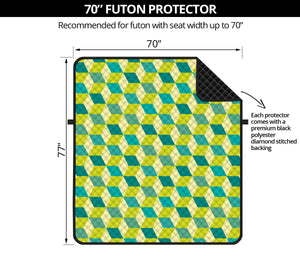 Green Geometric Cube Shape Pattern Print Futon Protector