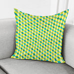 Green Geometric Cube Shape Pattern Print Pillow Cover