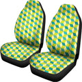 Green Geometric Cube Shape Pattern Print Universal Fit Car Seat Covers