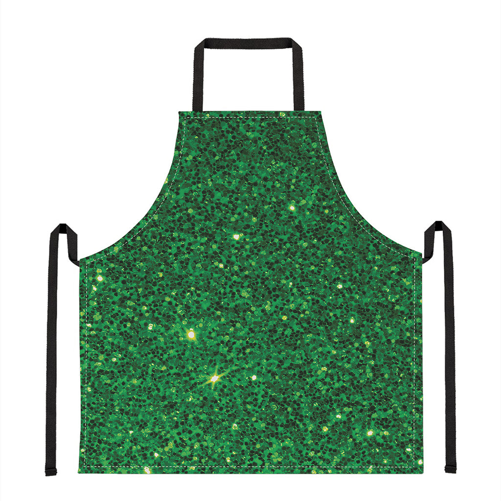 Green Glitter Artwork Print (NOT Real Glitter) Apron