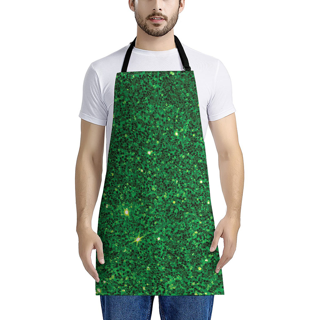 Green Glitter Artwork Print (NOT Real Glitter) Apron