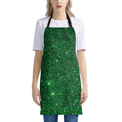 Green Glitter Artwork Print (NOT Real Glitter) Apron