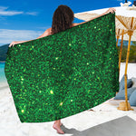 Green Glitter Artwork Print (NOT Real Glitter) Beach Sarong Wrap