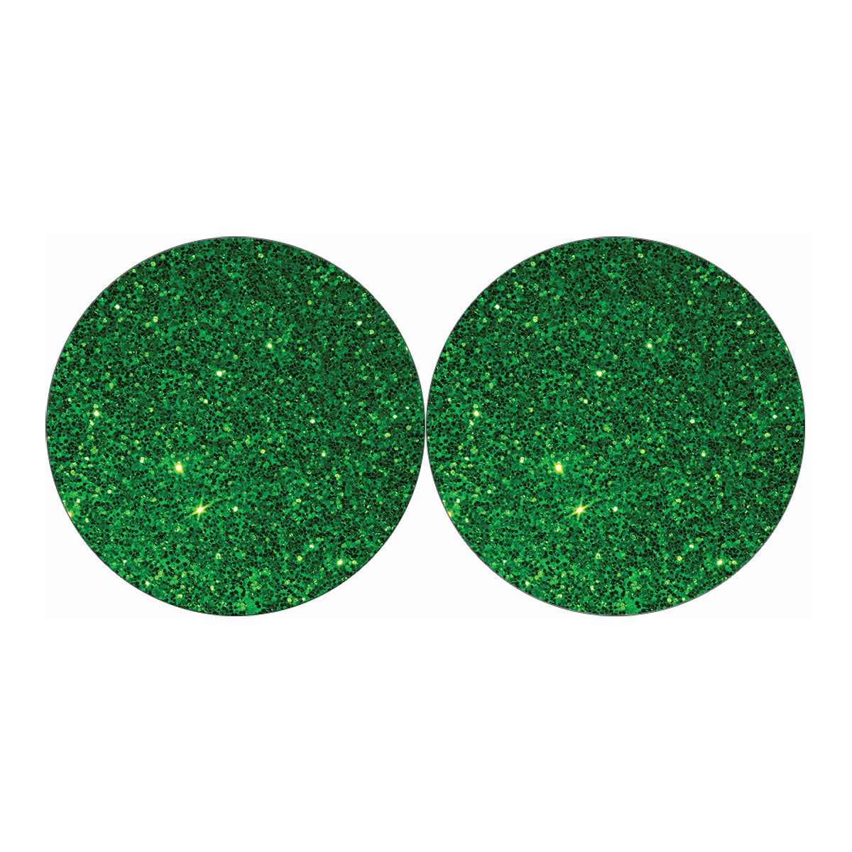 Green Glitter Artwork Print (NOT Real Glitter) Car Coasters