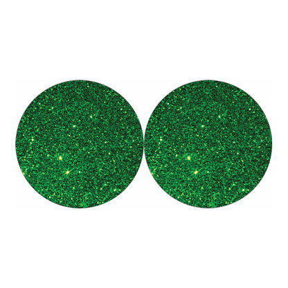 Green Glitter Artwork Print (NOT Real Glitter) Car Coasters