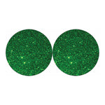 Green Glitter Artwork Print (NOT Real Glitter) Car Coasters