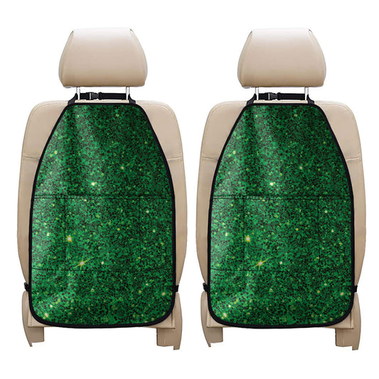 Green Glitter Artwork Print (NOT Real Glitter) Car Seat Organizers