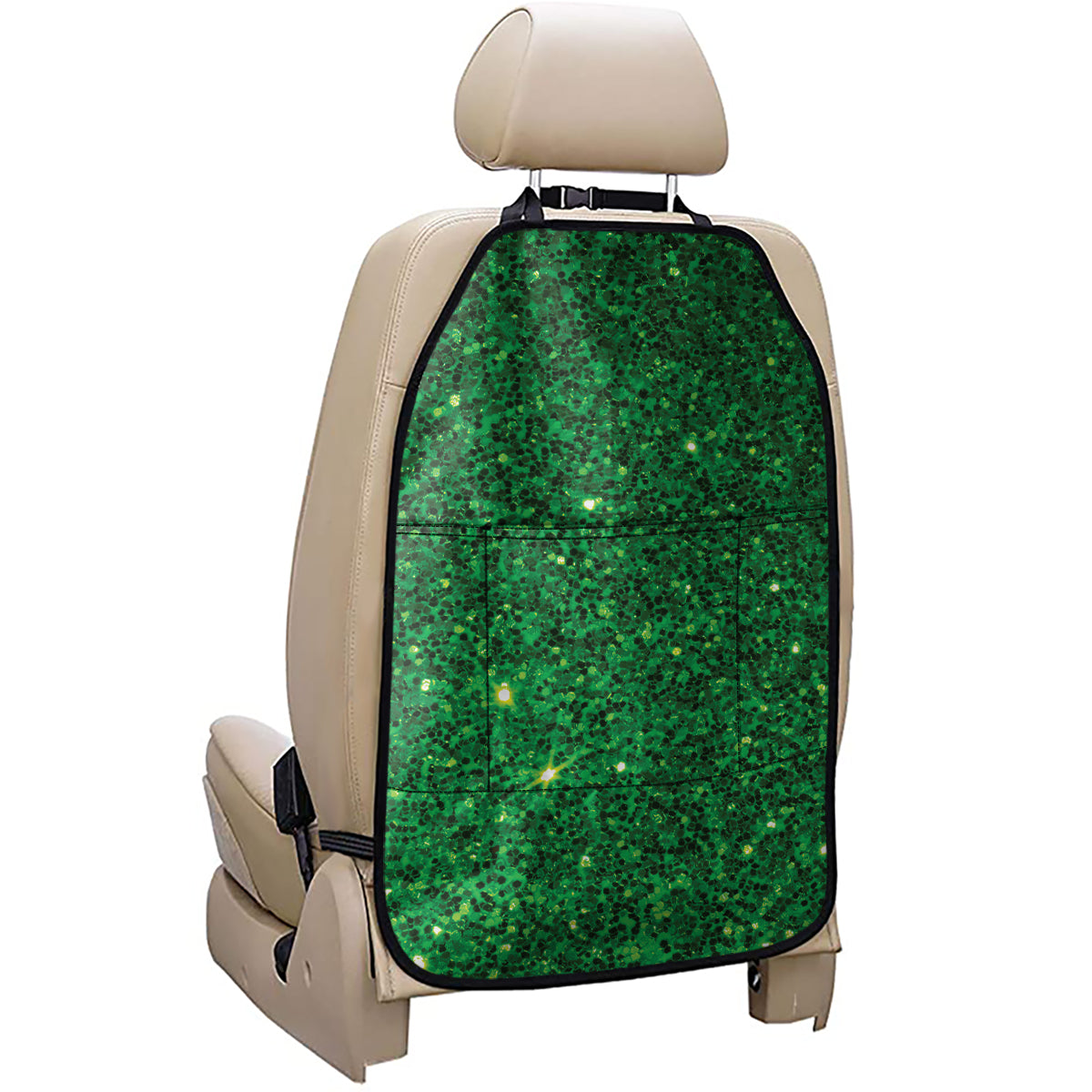 Green Glitter Artwork Print (NOT Real Glitter) Car Seat Organizers