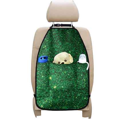 Green Glitter Artwork Print (NOT Real Glitter) Car Seat Organizers