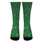 Green Glitter Artwork Print (NOT Real Glitter) Crew Socks