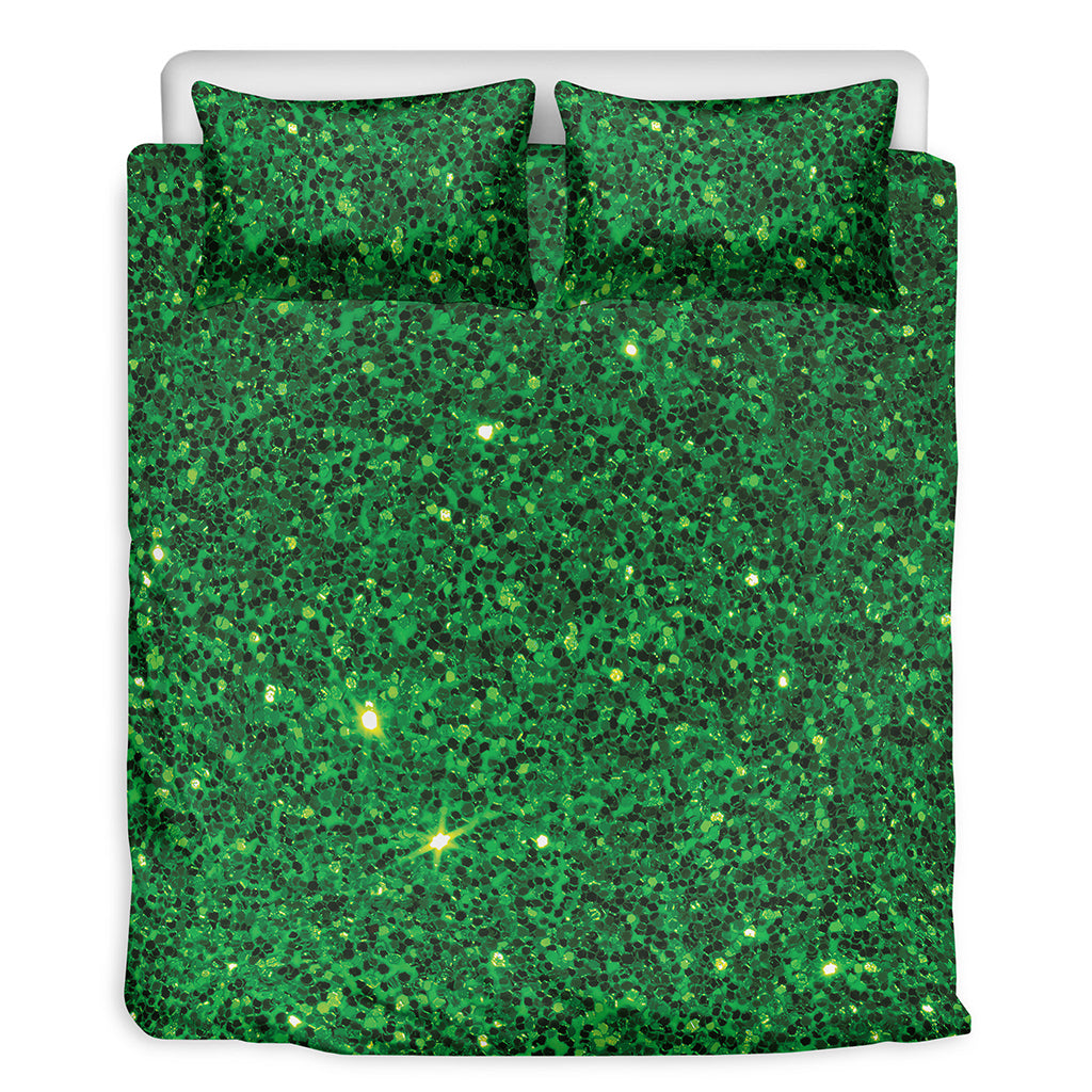 Green Glitter Artwork Print (NOT Real Glitter) Duvet Cover Bedding Set