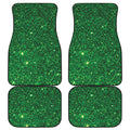 Green (NOT Real) Glitter Print Front and Back Car Floor Mats
