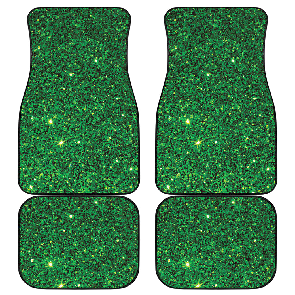 Green Glitter Artwork Print (NOT Real Glitter) Front and Back Car Floor Mats