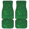 Green Glitter Artwork Print (NOT Real Glitter) Front and Back Car Floor Mats