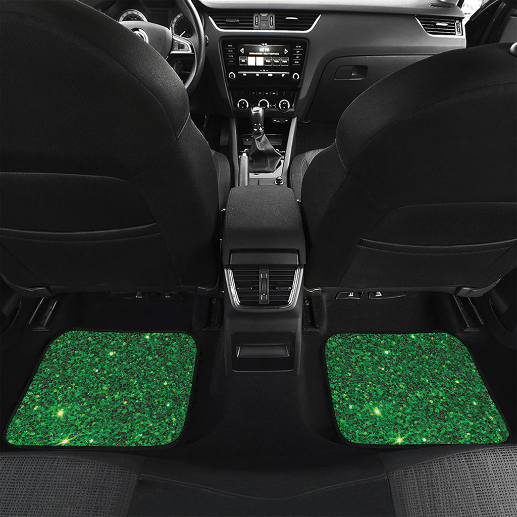 Green Glitter Artwork Print (NOT Real Glitter) Front and Back Car Floor Mats