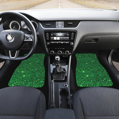 Green Glitter Artwork Print (NOT Real Glitter) Front Car Floor Mats