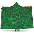 Green (NOT Real) Glitter Print Hooded Blanket